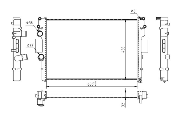 Radiator, engine cooling - 620 356 HART