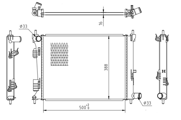 Radiator, engine cooling - 622 004 HART