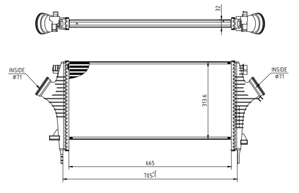 Intercooler, charger - 636 916 HART