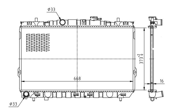 Radiator, engine cooling - 637 149 HART