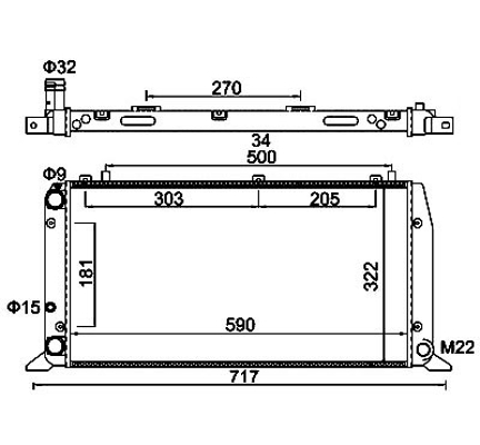 Radiator, engine cooling - 600 120 HART