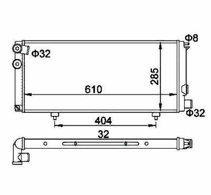 Radiator, engine cooling - 600 142 HART