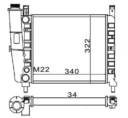 Radiator, engine cooling - 600 226 HART