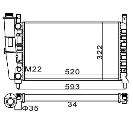 Radiator, engine cooling - 600 405 HART