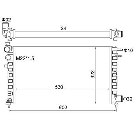 Radiator, engine cooling - 600 483 HART