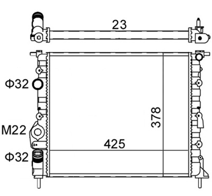 Radiator, engine cooling - 601 382 HART