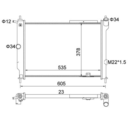 Radiator, engine cooling - 601 442 HART