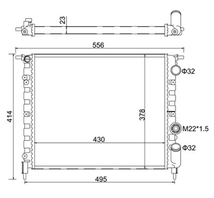 Radiator, engine cooling - 601 448 HART