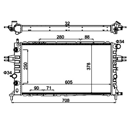 Radiator, engine cooling - 602 100 HART