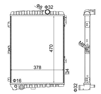 Radiator, engine cooling - 603 054 HART