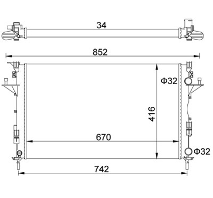 Radiator, engine cooling - 603 917 HART