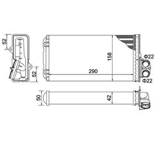 Heat Exchanger, interior heating - 605 792 HART