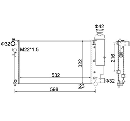 Radiatore, Raffreddamento motore - 605 881 HART