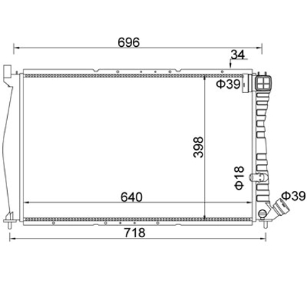 Radiator, engine cooling - 605 882 HART