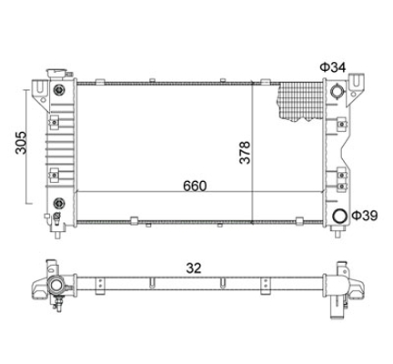 Radiator, engine cooling - 606 408 HART