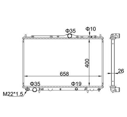 Radiator, engine cooling - 606 428 HART