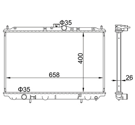Radiator, engine cooling - 606 429 HART