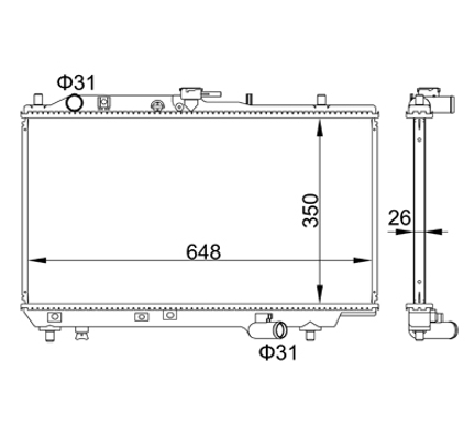 Radiator, engine cooling - 606 433 HART