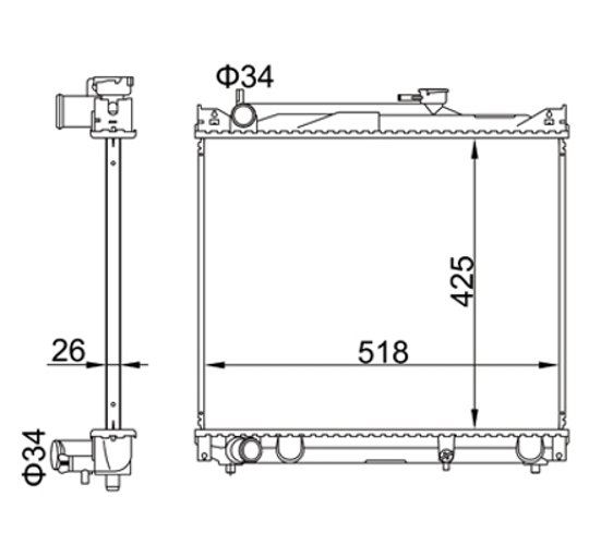 Radiator, engine cooling - 606 446 HART