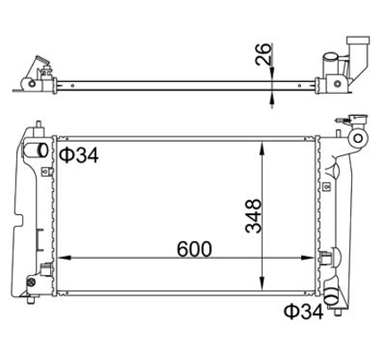 Radiator, engine cooling - 606 451 HART