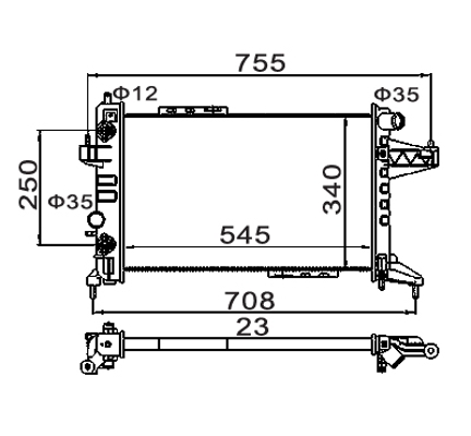 Radiator, engine cooling - 611 831 HART