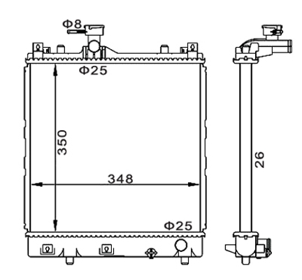 Radiator, engine cooling - 611 845 HART