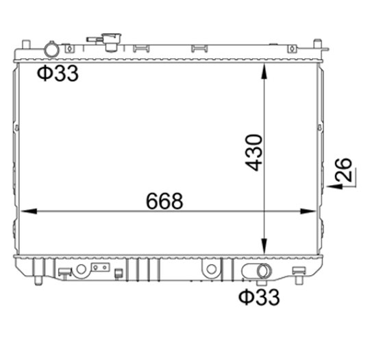 Radiator, engine cooling - 611 870 HART