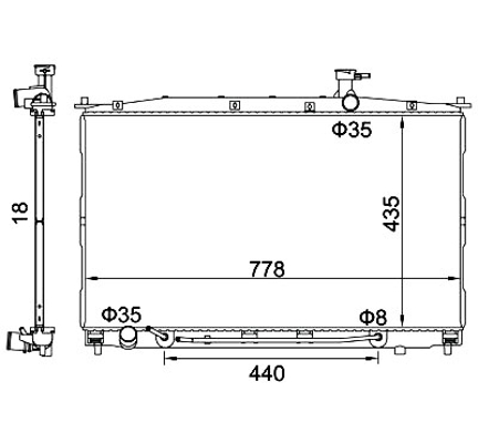 Radiator, engine cooling - 611 906 HART