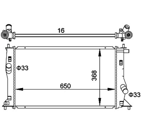 Radiator, engine cooling - 611 916 HART