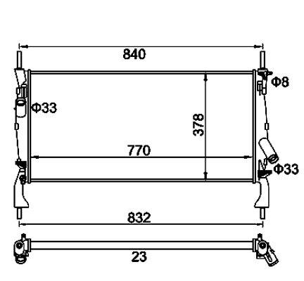 Radiator, engine cooling - 611 922 HART