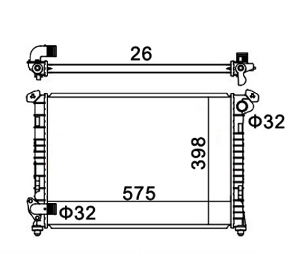 Radiator, engine cooling - 611 966 HART