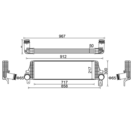 Intercooler, charger - 612 582 HART
