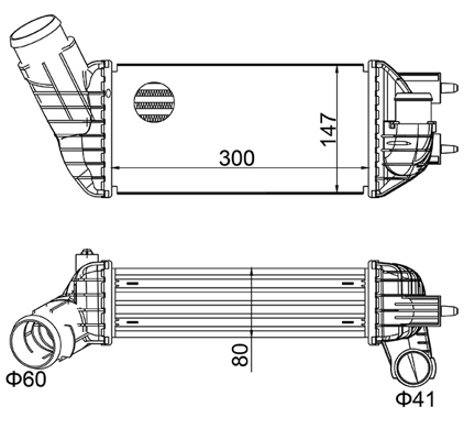 Intercooler, charger - 614 057 HART