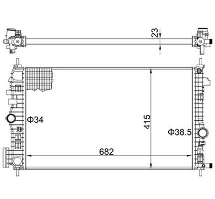 Radiator, engine cooling - 620 207 HART