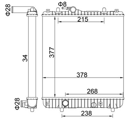 Radiator, engine cooling - 620 255 HART