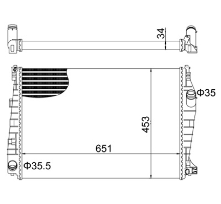 Radiator, engine cooling - 621 997 HART
