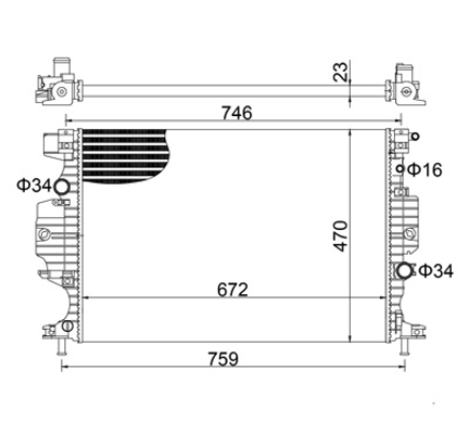 Radiator, engine cooling - 621 999 HART