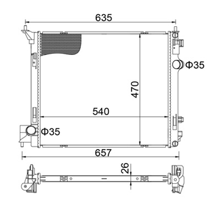 Radiator, engine cooling - 622 007 HART