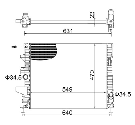 Radiator, engine cooling - 622 019 HART