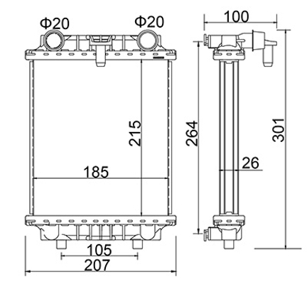Radiator, engine cooling - 622 258 HART
