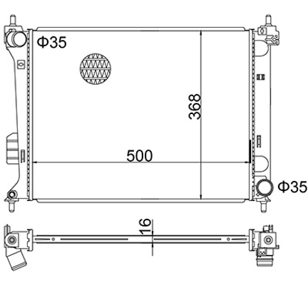 Radiator, engine cooling - 622 271 HART