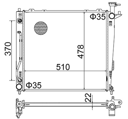 Radiator, engine cooling - 622 275 HART