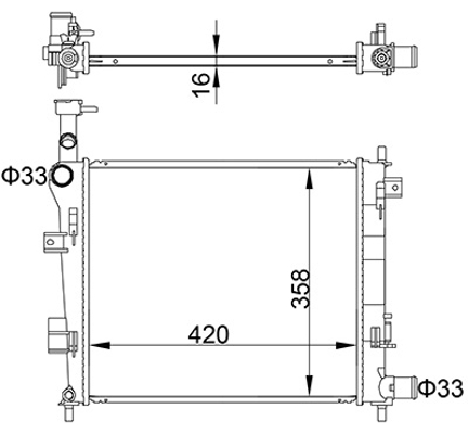 Radiatore, Raffreddamento motore - 622 276 HART