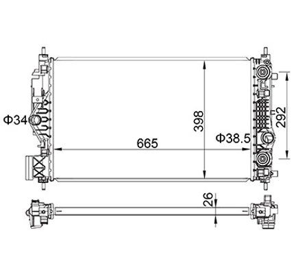 Radiator, engine cooling - 622 314 HART