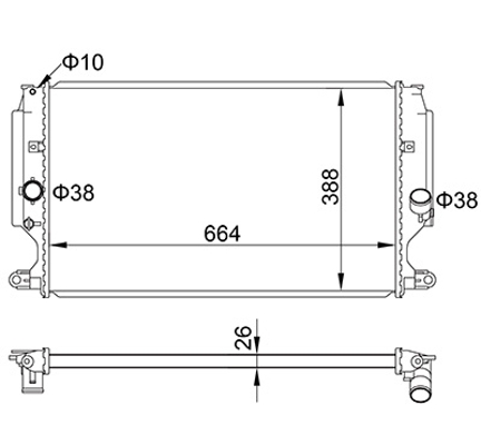 Radiator, engine cooling - 622 326 HART