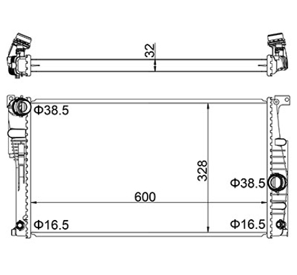 Radiator, engine cooling - 623 439 HART