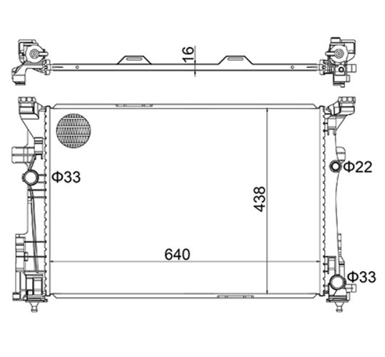 Radiator, engine cooling - 630 286 HART