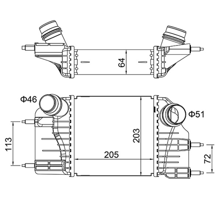 Intercooler, charger - 630 306 HART