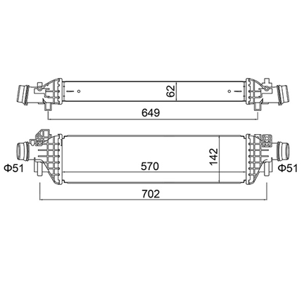 Intercooler, charger - 630 312 HART