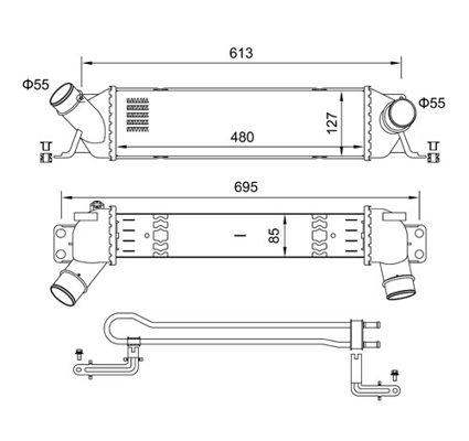 Intercooler, charger - 631 266 HART